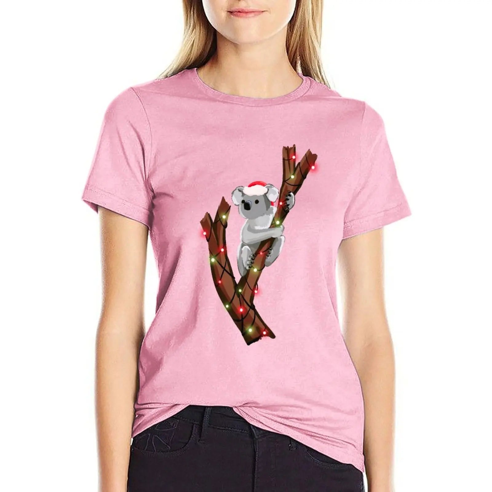 Christmas Koala T-Shirt tees funny cute clothes summer clothes luxury designer clothing Women