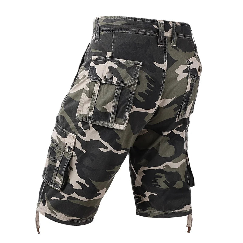 Men Camouflage Cargo Shorts  Summer Men  Hot Cotton Outdoor Casual Breechcloth Male Multi Pocket Tactical Military Shorts