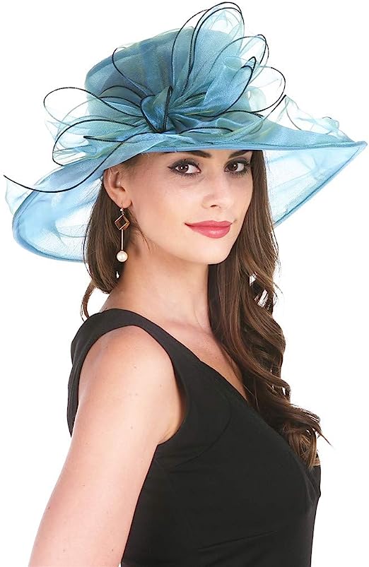 LUCKYSONG Women's Organza Church Fascinator Bridal Tea Party Wedding Hat