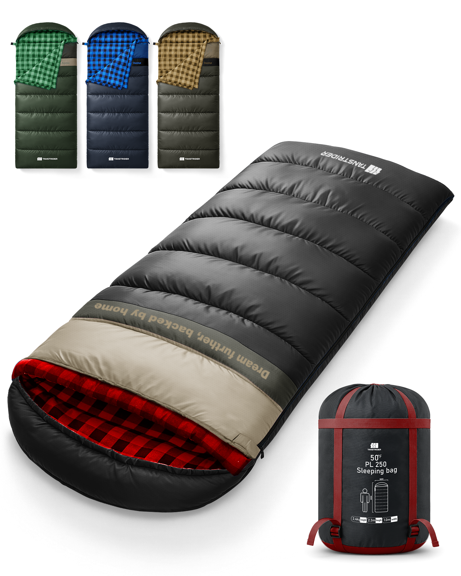 Hooded single-person flannel Plain sleeping bag