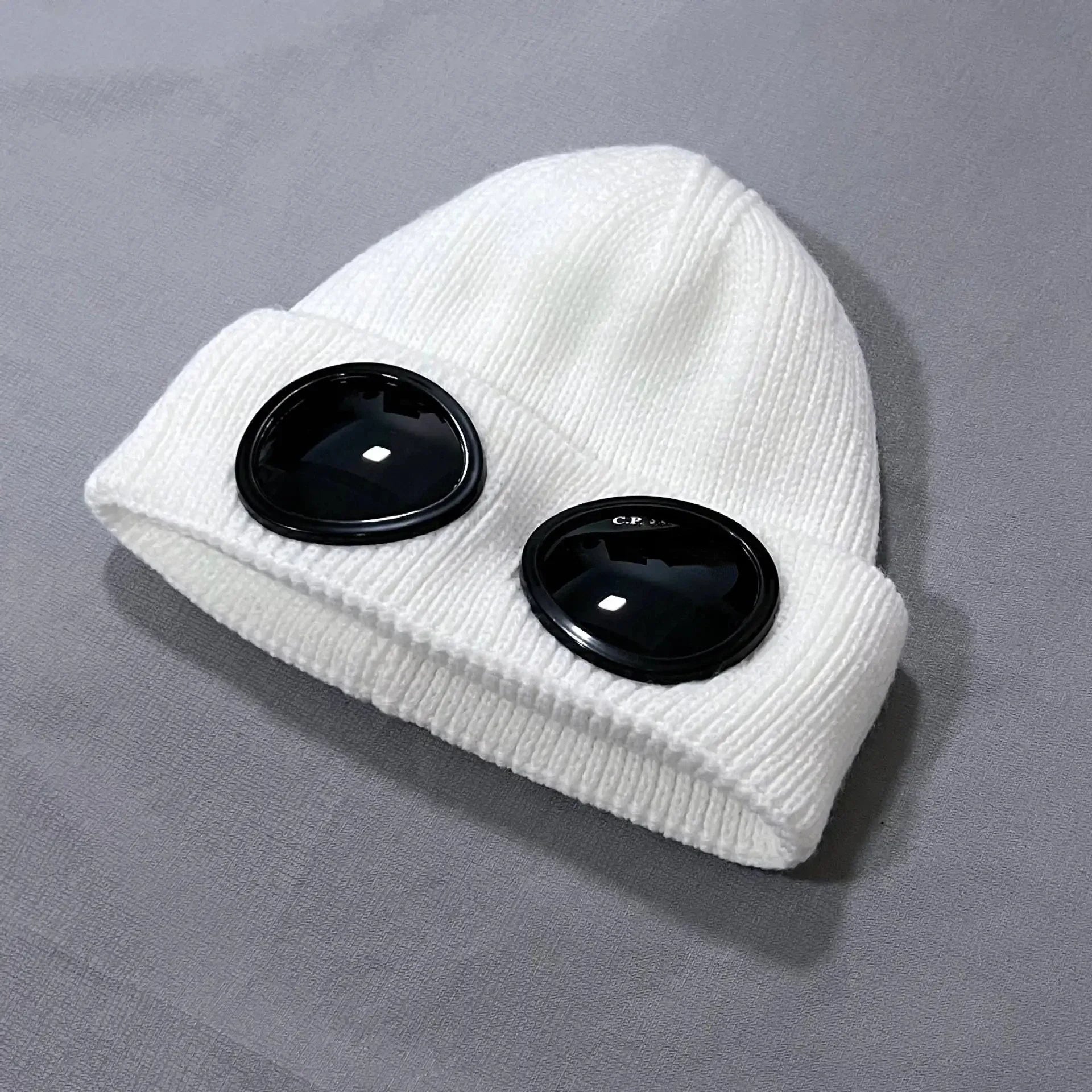 Casual CP Pilot Winter Knitted Beanies for Men and Women Warm Korean Couple Woolen Outdoor Hats