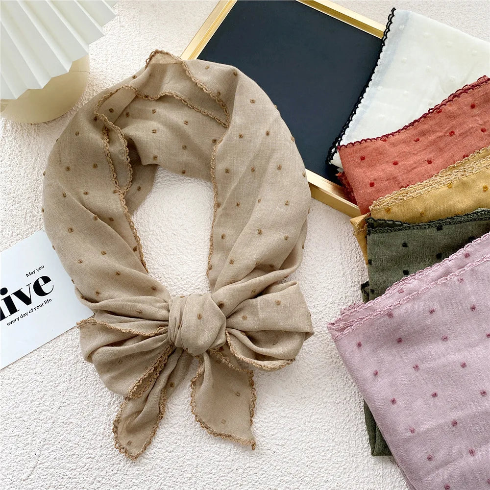 Fashion Women's Headscarf Semicircle Cotton Linen Triangle Scarf Spring Autumn Summer Neckerchief Hijab Shawl Decorative Scarf