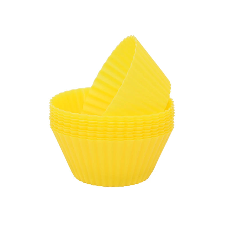 &12pcs/lot Silicone Cake Cup Round Shaped Muffin Cupcake Baking Molds Home Kitchen Cooking Supplies Cake Decorating Tools