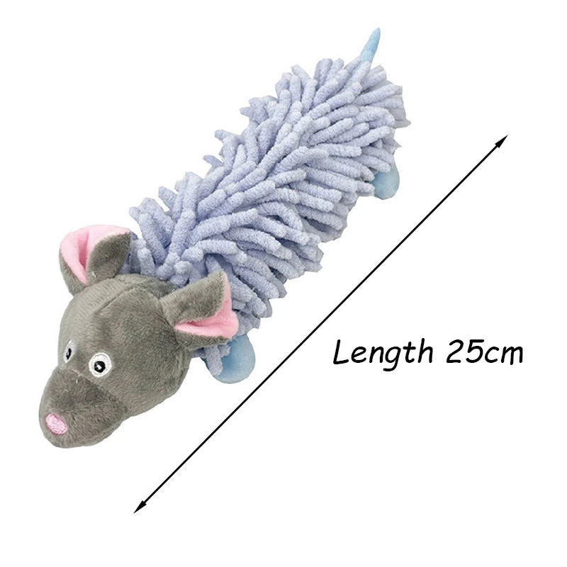 Strong Dog Plush Stuffed Toys with Squeaky Cute Animal Shape Pet Chew Toy for Small Medium Dogs Chihuahua Husky Clean Teeth Tool