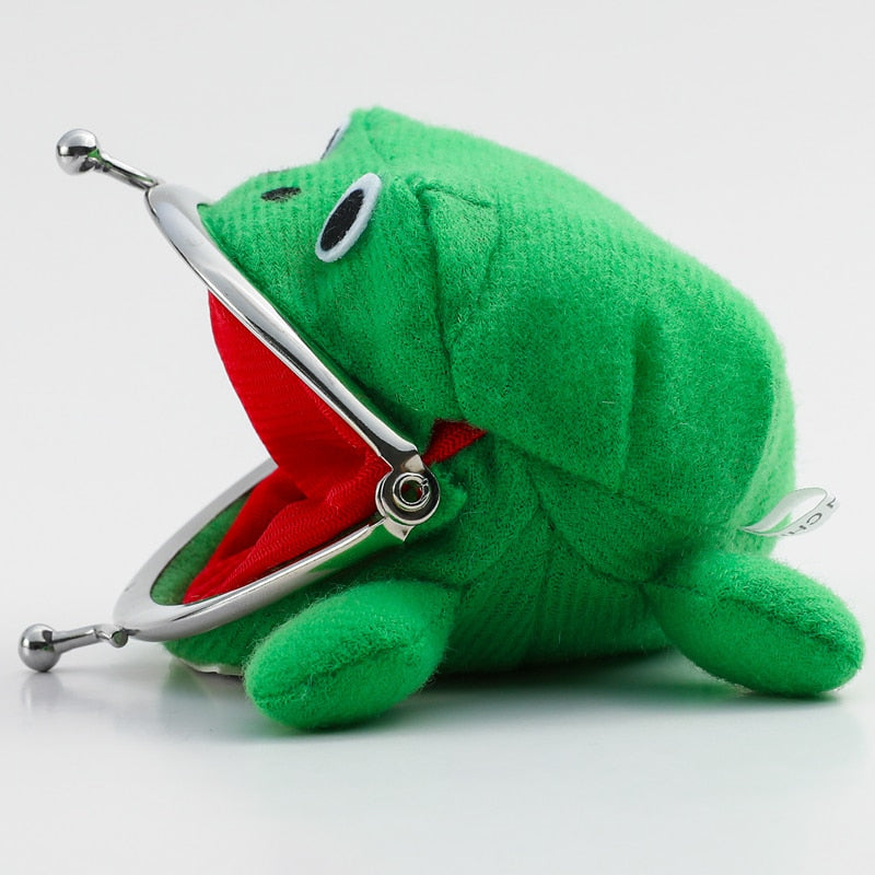 Novelty Adorable Anime Frog Wallet Coin Purse Key Chain Cute Plush Frog Cartoon Cosplay Purse For Women Bag Accessories