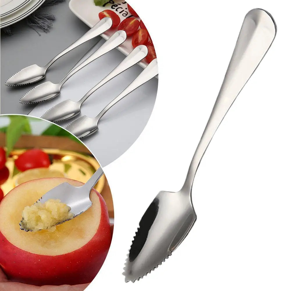 Stainless Steel Tea Spoon Home Grapefruit Ice Cream Dessert Spoon Serrated Edge Fruit Coffee Stirring Spoons