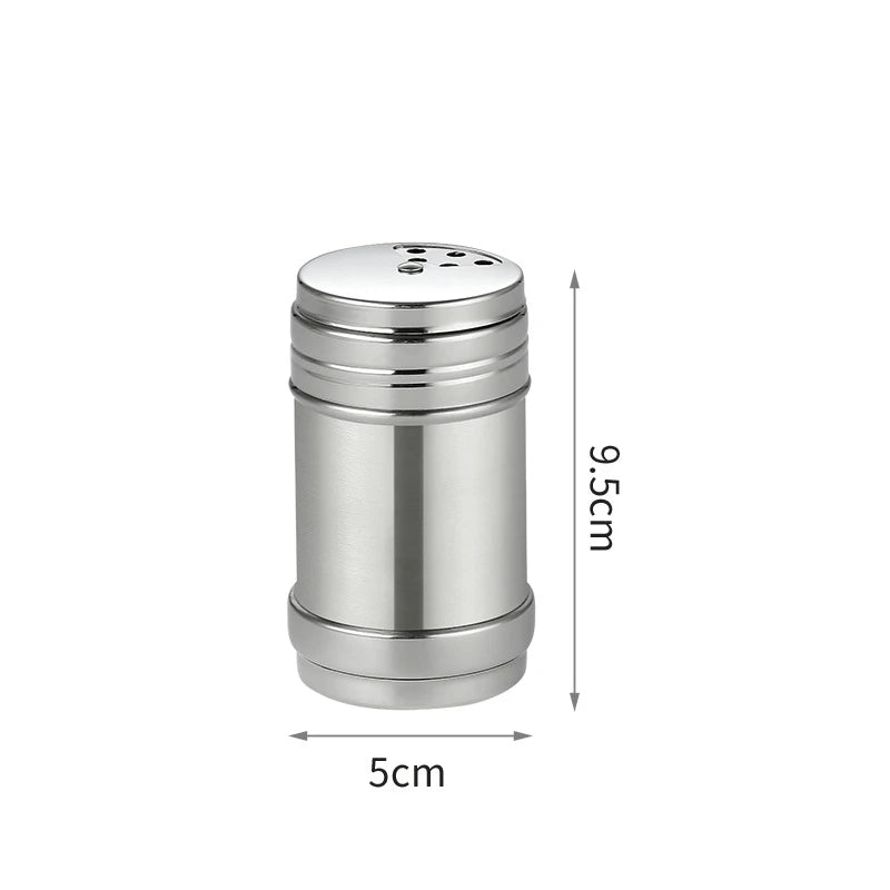 &Stainless Steel Spice Jar Rotating Cover Barbecue Salt Sugar Bottle Shaker Pepper Seasoning Can Home Kitchen Cooking Gadgets