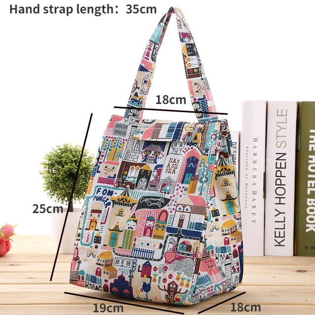 Travel or office food refrigerated bag men and women insulation cover to keep warm Oxford lunch bag Women's casual handbag
