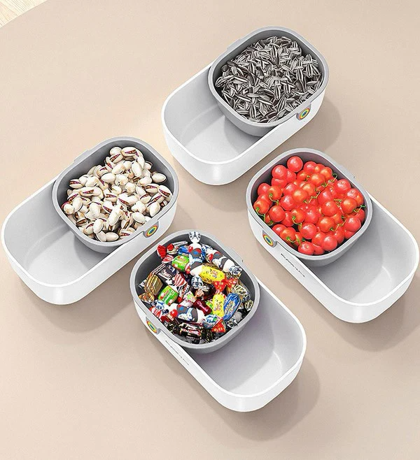 Snack Bowl with Waste Bin | 2-in-1 Double Bowl for Nuts & Snacks | SnackNest