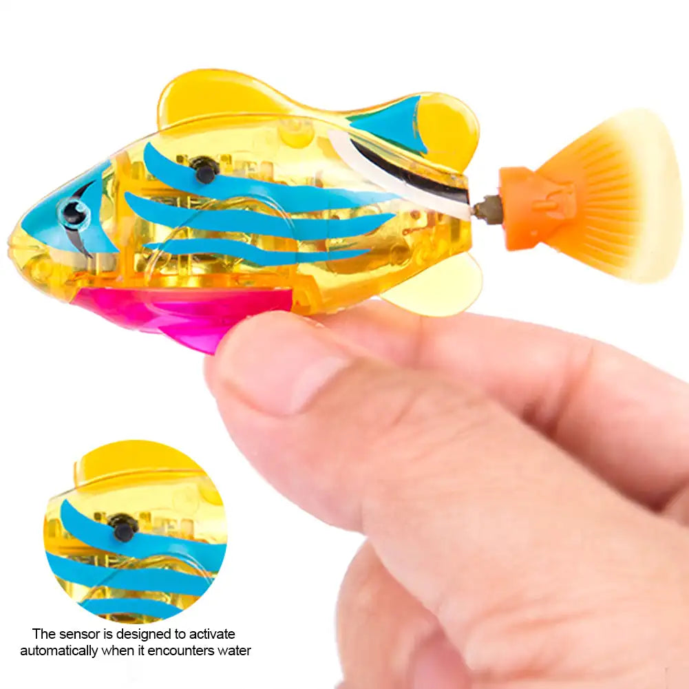 Cat Interactive Electric Fish Toy Water Cat Toy for Indoor Play Swimming Robot Fish Toy for Cat and Dog with LED Light Pet Toys