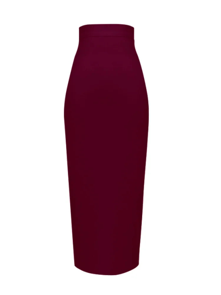 New Fashion 13 ColorsKnee Length Bandage Skirt Women Elastic Summer Pencil Skirts