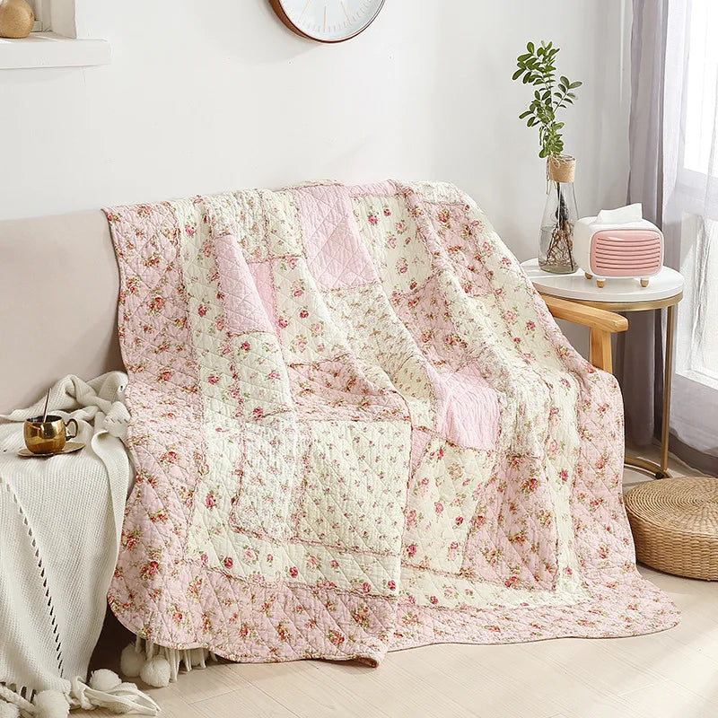 Patchwork Cotton Bed Quilt 1PC Bedspread on the Bed Coverlet for Summer Twin 150*200cm Sofa Cover Floral Quilted Blanket