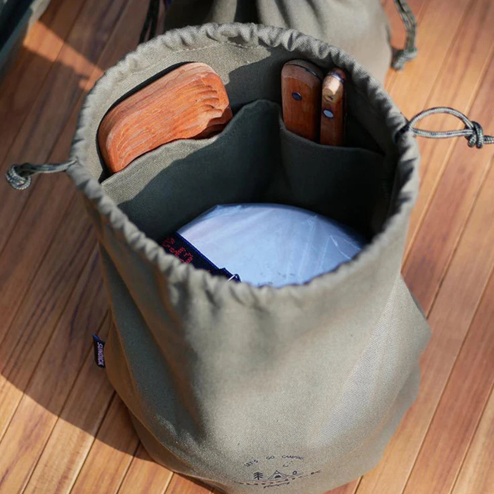 Outdoor Camping Cutlery Storage Bag With Compartment Sundries Storage Bag Camping Equipment Supplies Dropship