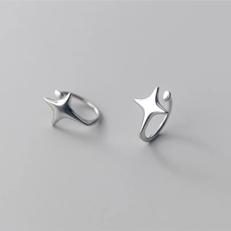 WANTME 925 Sterling Silver Minimalism Fashion Light Star Mini Small Stud Earrings Cute Teen Ear Bone Piercing Jewelry Accessorie