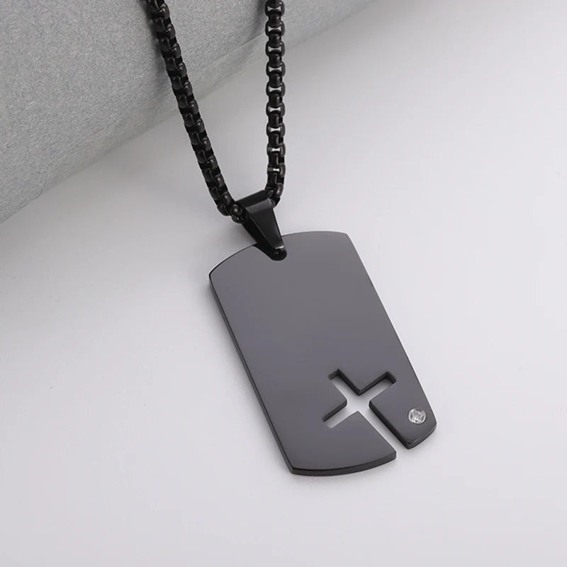 Orthodox Cross Stainless Steel Pendant Christian Eternal Church Inspirational Nika Necklace Men Women Fashion Jewelry Gift