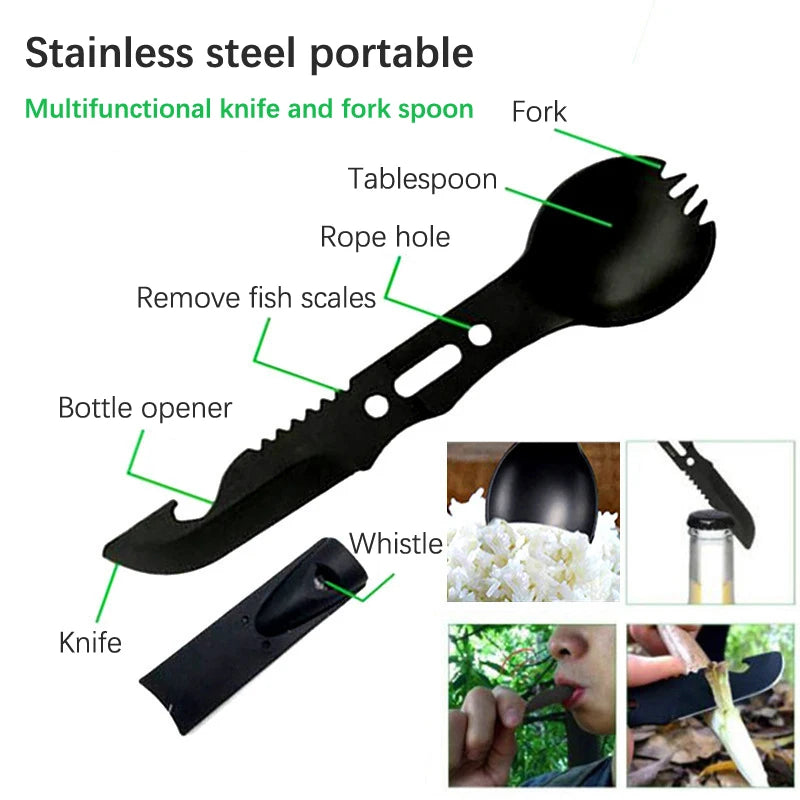 Camping Tableware Outdoor Stainless Steel Knife Fork Spoon