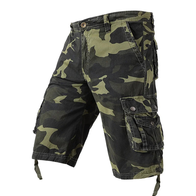 Men Camouflage Cargo Shorts  Summer Men  Hot Cotton Outdoor Casual Breechcloth Male Multi Pocket Tactical Military Shorts