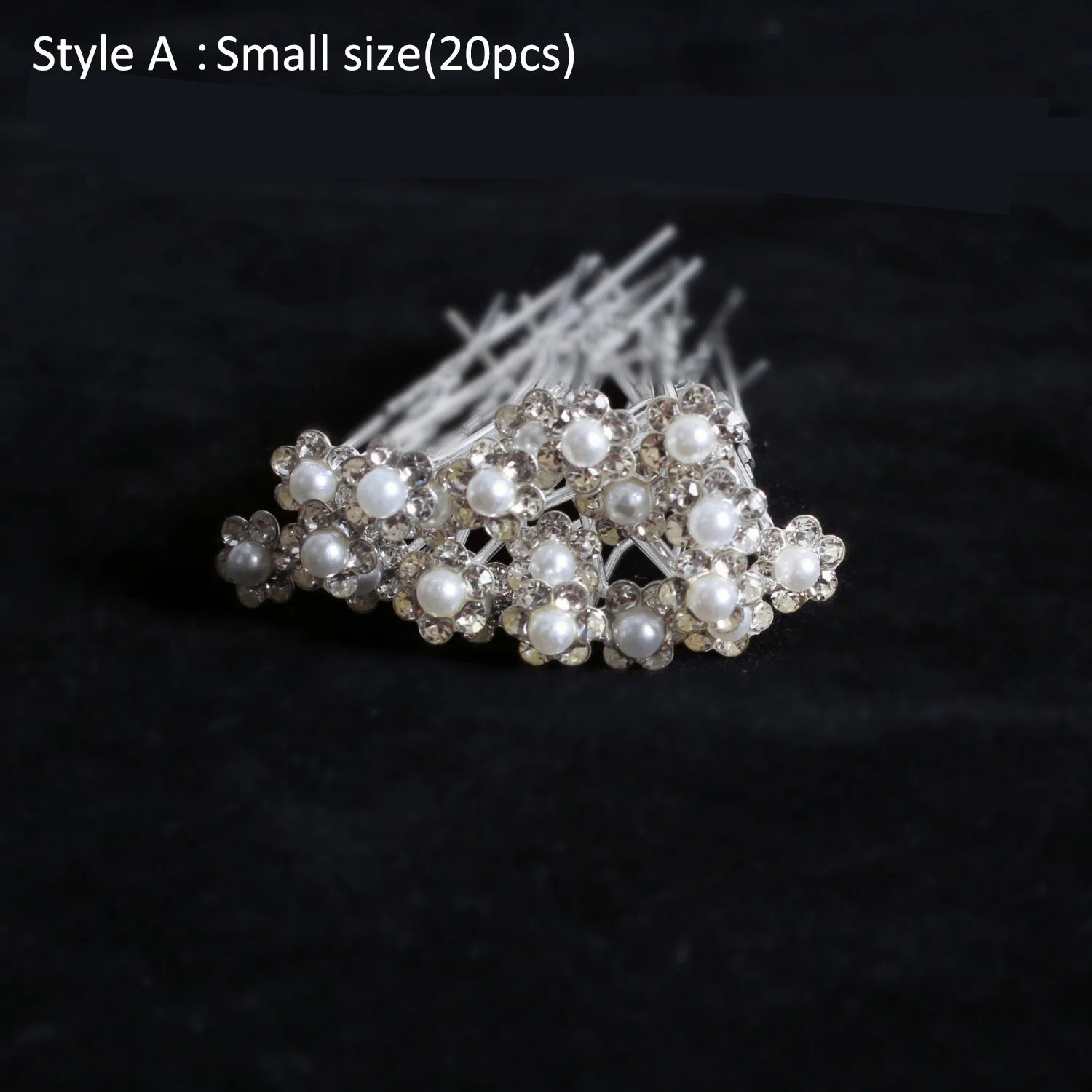 20pcs Women Flower Hairpin Stick Wedding Bridal Crystal Pearl Hairpin U Shaped Hair Clip Barrettes Hair Accessories Wholesale