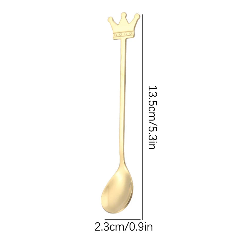 Stainless Steel Crown Spoon Dessert Spoon Bird Nest Spoon Stirring Spoon Creative Souvenir Spoon Coffee Spoon Ice Cream Spoon