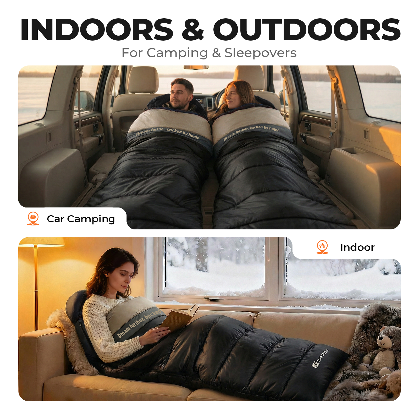 Hooded single-person flannel Plain sleeping bag