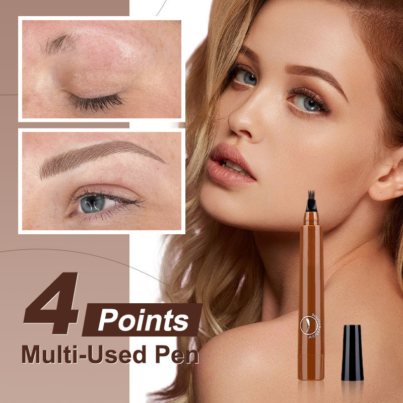 4-Tip Microblade Pen for Brows & Beards – Waterproof, Smudge-Proof & Natural Look