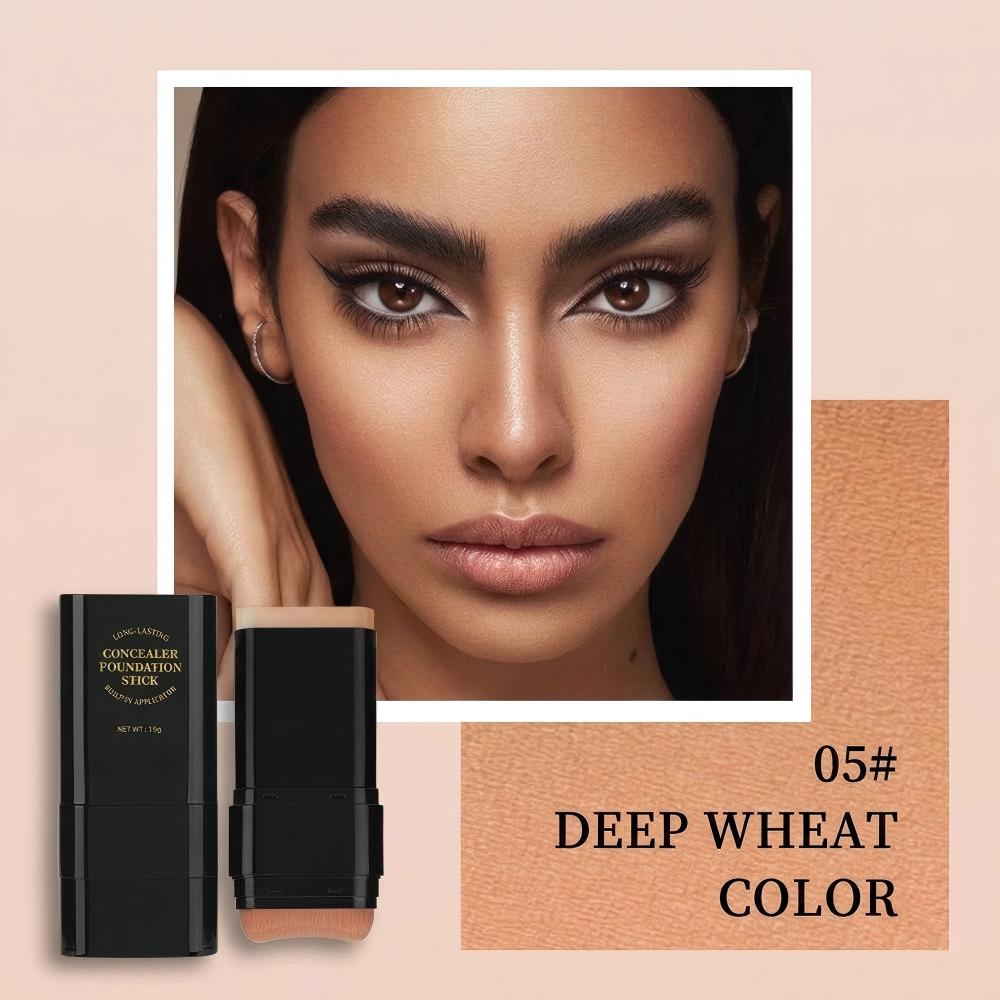 Dual-Ended Foundation & Concealer Stick with Built-in Brush
