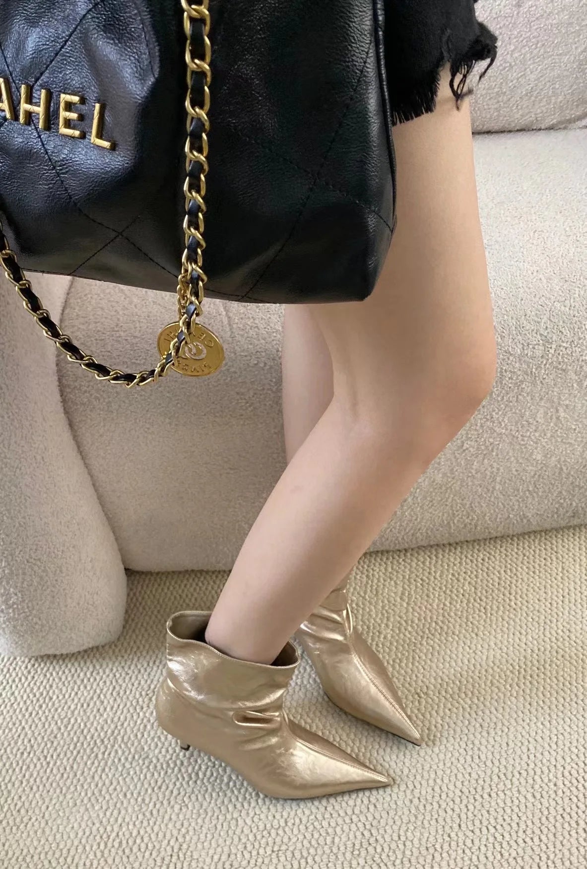 Fashion Women Ankle Boots Pointed Toe Sock Botas Thin Mid Heels Chelsea Boots Woman Elegant Party Pumps Size 35-39