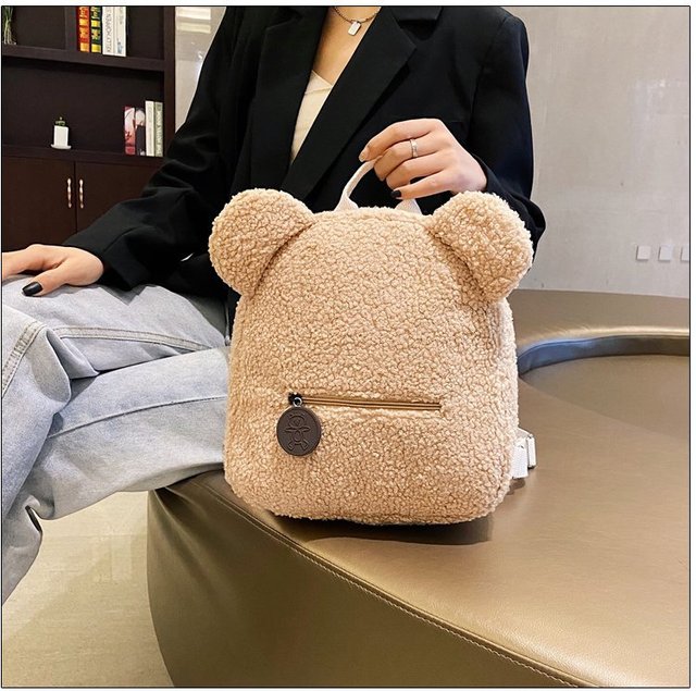 Bear Backpacks Portable Children Travel Shopping Rucksacks Women's Cute Bear Shaped Shoulder Backpack
