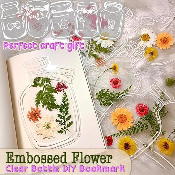Embossed Flower Clear Bottle DIY Bookmark
