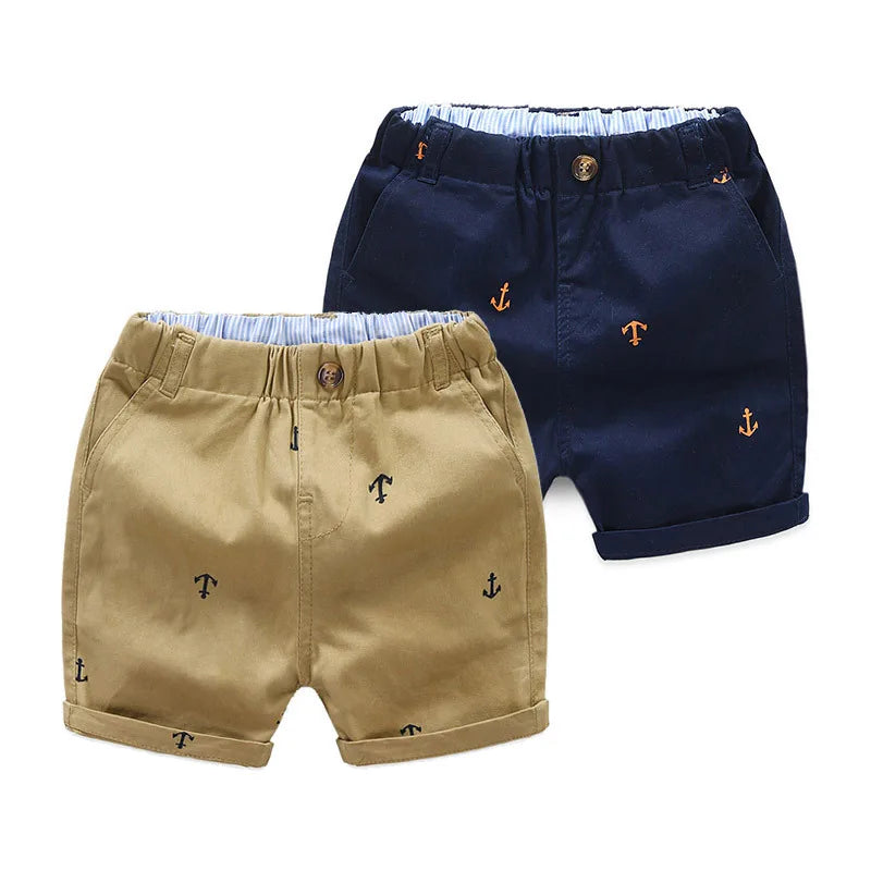 Children Shorts Toddler Kids Short Pant 2-9 Years Summer Cotton Anchor Boys Beach Shorts  Leisure Capris  Baby Clothing
