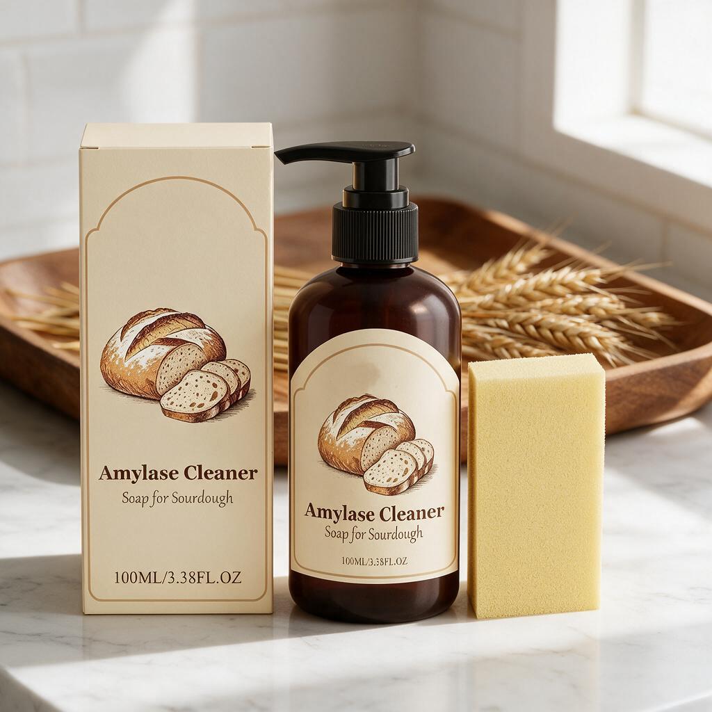 The Kneaded Solution For Sticky Situations, 2026 Upgraded Dough Dissolve Soap for Sourdough, Amylase & Protease Enzyme Cleaner for Bannetons, Proofing Baskets & Bread Tools, Helps Dissolve Flour & Starch Residue
