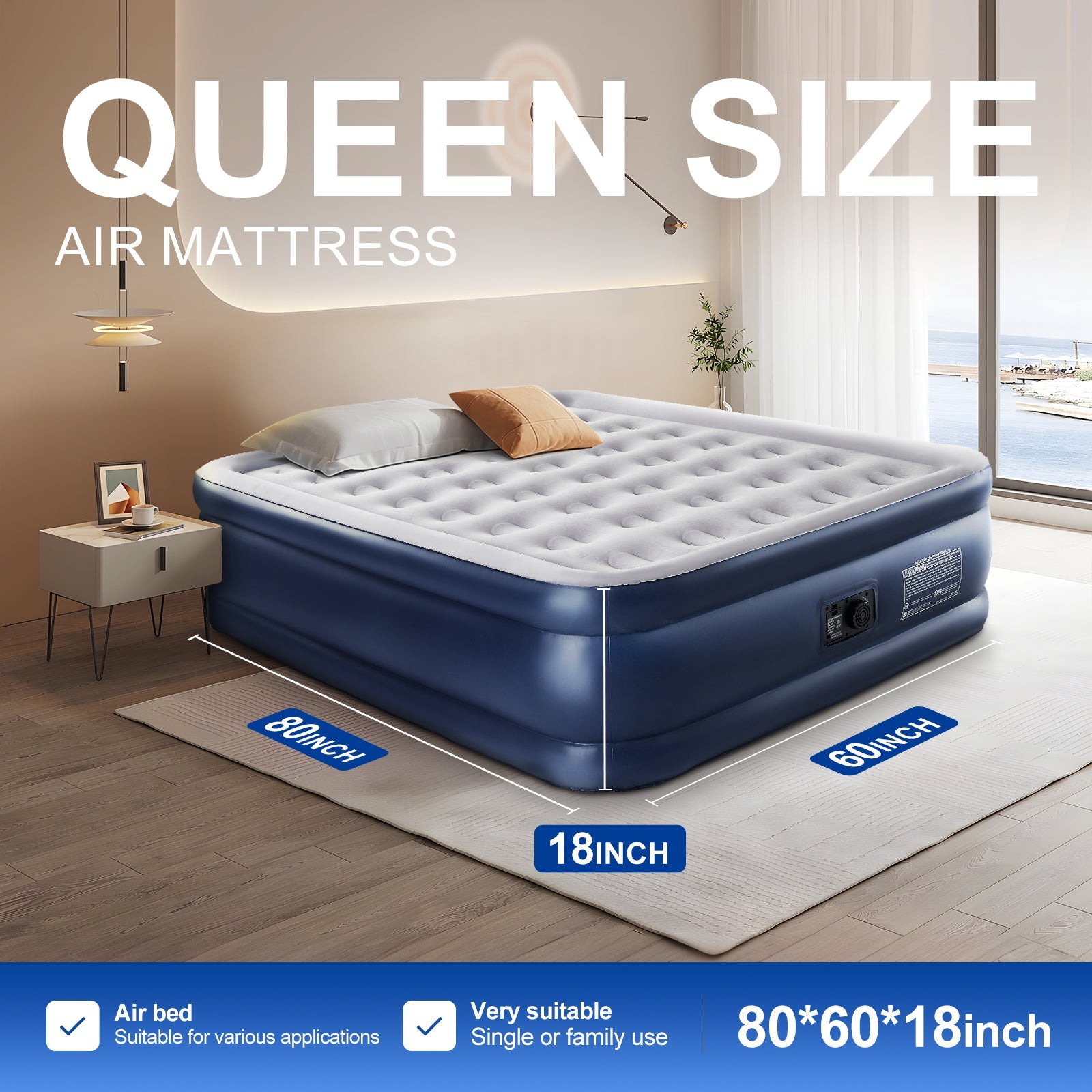 Tanstrider Soft Cloud 18-inch Plug-in Inflatable Bed