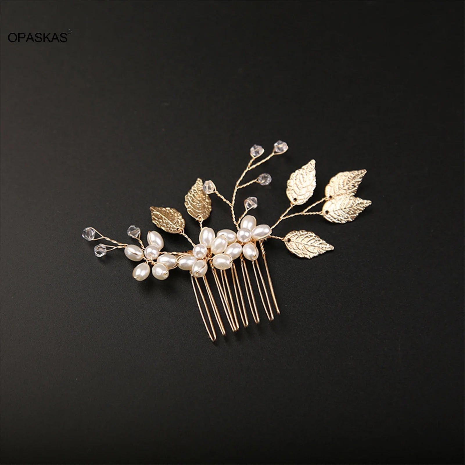 Pearl Flower Hairpin Side Comb Sets Wedding Hair Accessories Leaf Shaped Tiaras Bride Insert Hair Clip Jewelry Fashion Headwear