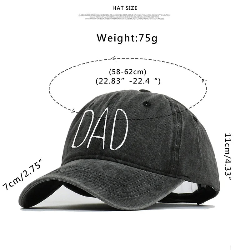 Retro Washed Cotton Baseball Caps Fashion DAD MOM Letter Embroidery Women Men Hats Outdoor Sport Visors Snapback Breathable Cap