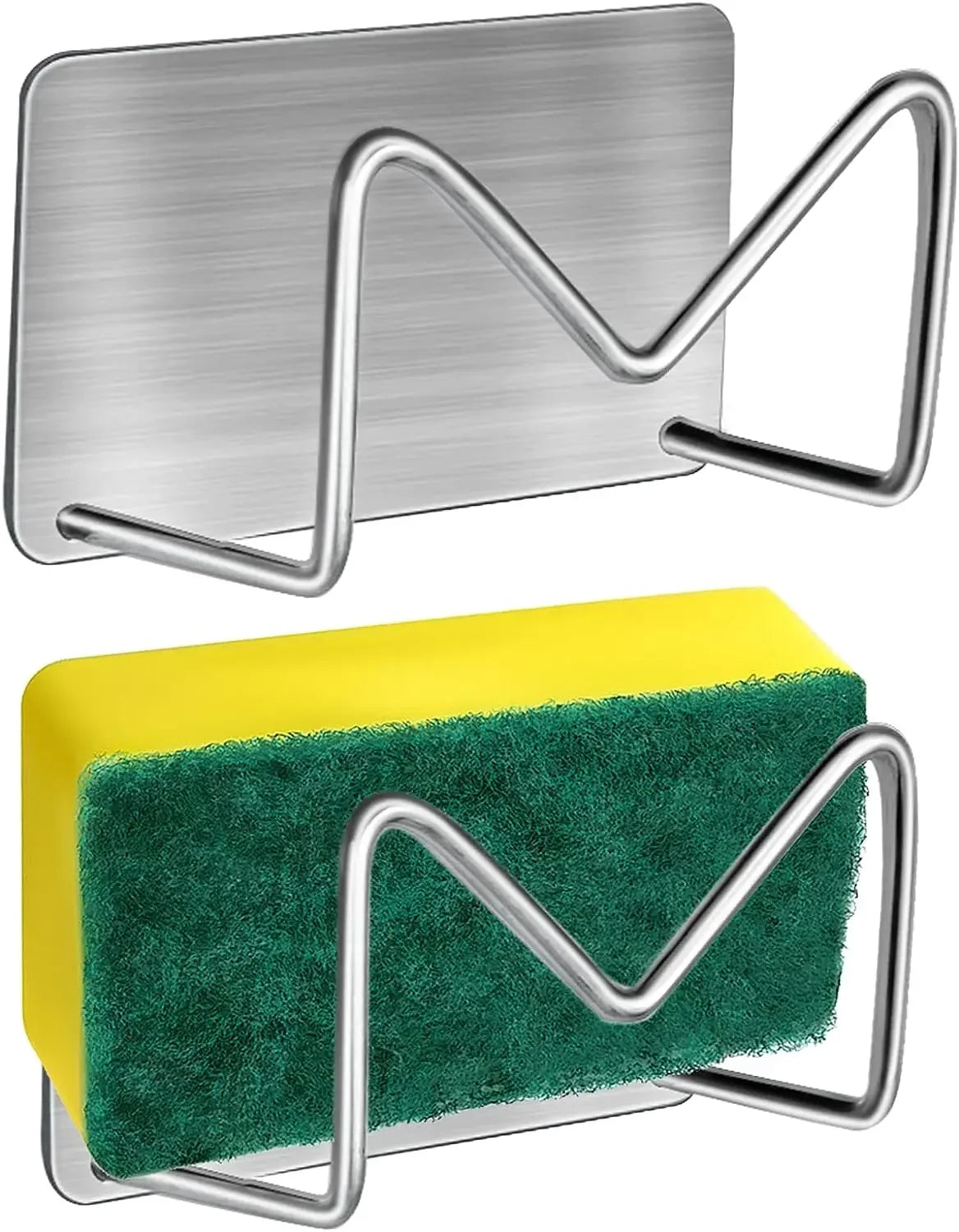 1pcs M Shape Sink Caddy Rack Self Adhesive Sponges Pad Holder Multi-use Kitchen Sponges Scissor Chopping Board Holder Large Size