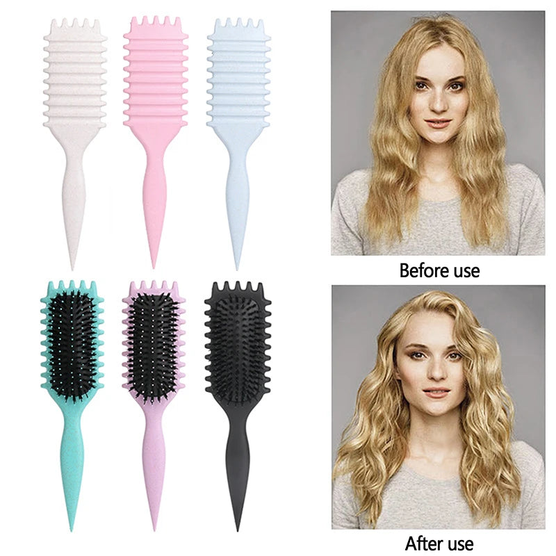 Curly Hair Brush Curl Define Styling Brus Boar Bristle Beard Comb Styling Detangling Brush For Women And Men