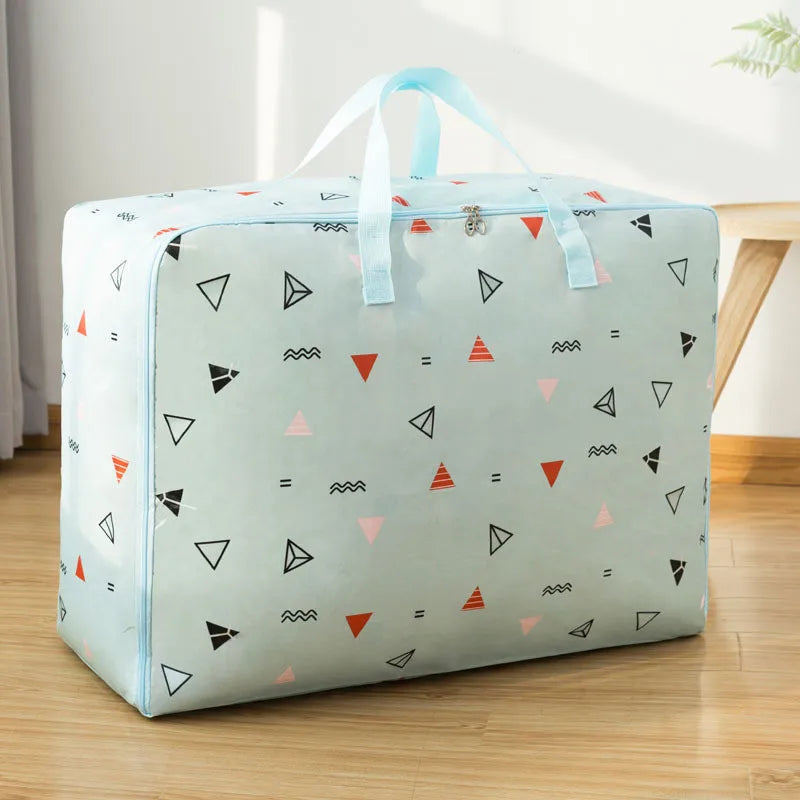 Waterproof Oxford Cloth Quilt Storage Bag Quilt Clothing Finishing Storage Bag Heavy Clothes Floral Storage Baggage Bag 70CM