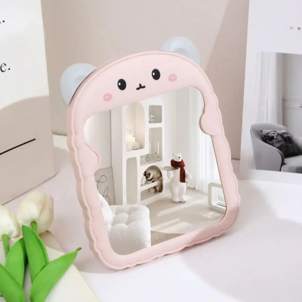 Plastic Cat Dressing Mirror Animal Cute Desktop Makeup Mirror European Style Bread Side Bear Folding Mirror Dressing Table