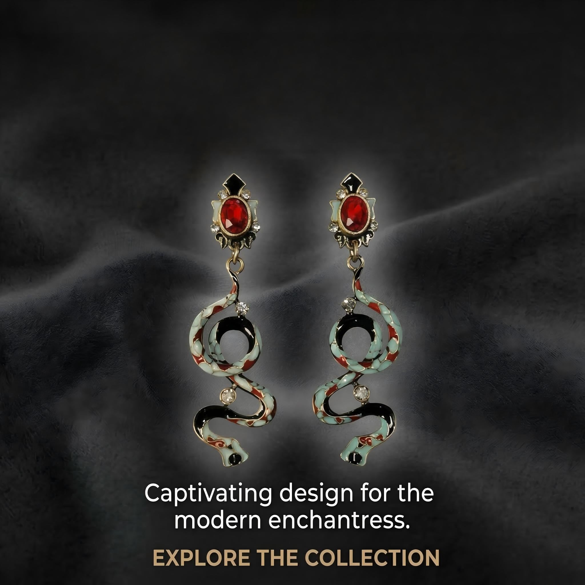 Vintage Snake Drop Earrings