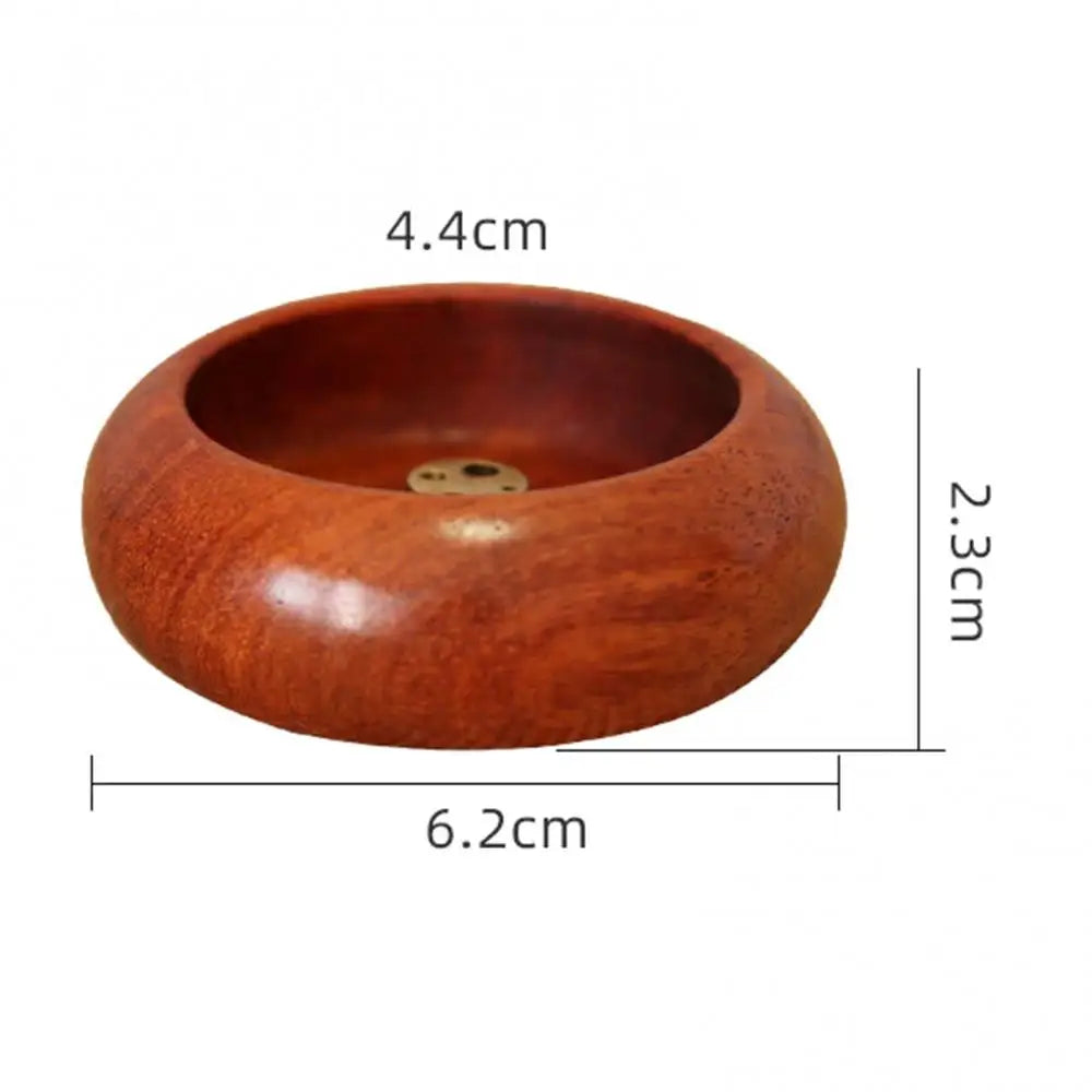 Holes Rosewood Incense Burner Stick Holder Bowl Shape Censer Home Decoration