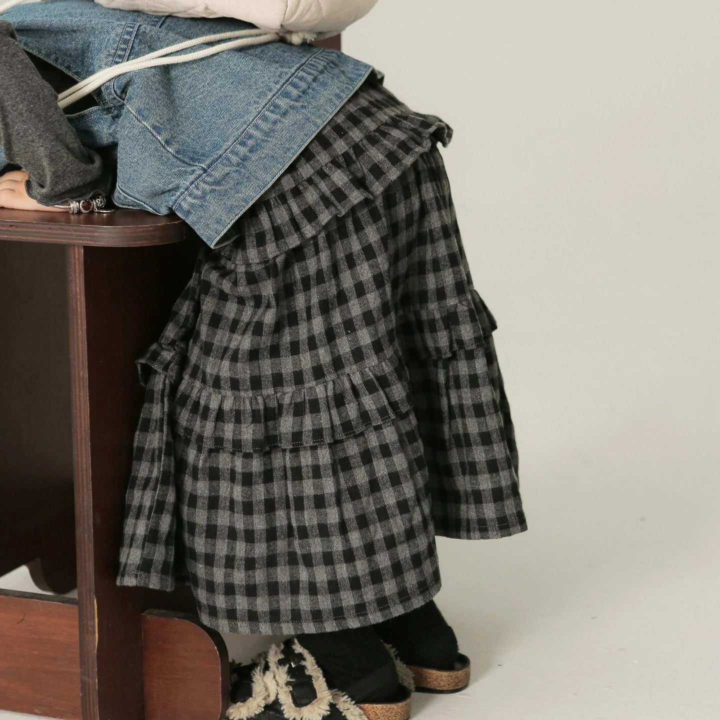 Mother Daughter Matching Clothes  Autumn 2024 Kids' Skirt Children's Clothing Girls' Plaid Skirt Parent-Child Dress