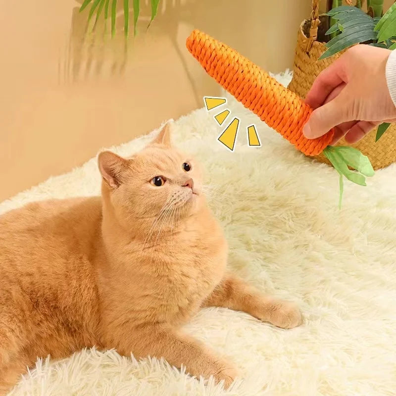 Carrot Cat Toys Pet Toys Durable Paper Rope Woven Puppy Chew Toys for Cats Molar Cleaning Teeth Pet Supplies Cat Accessories