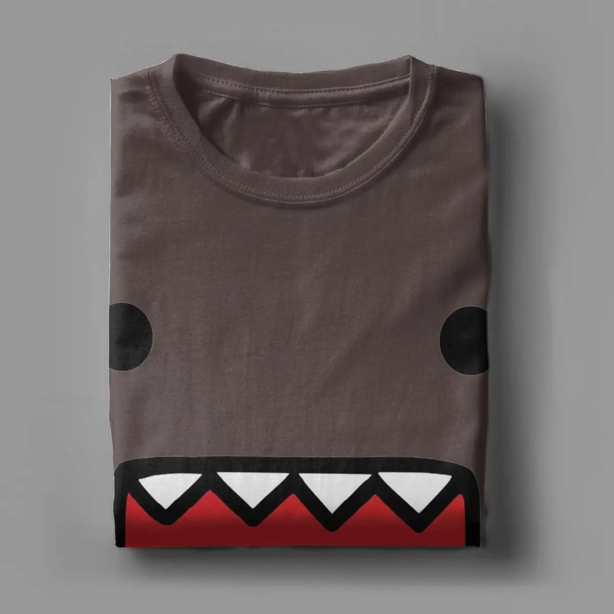 Domo Kun Doll Face T Shirts Men's Cotton Crazy T-Shirts Crew Neck Tee Shirt Short Sleeve Tops Adult