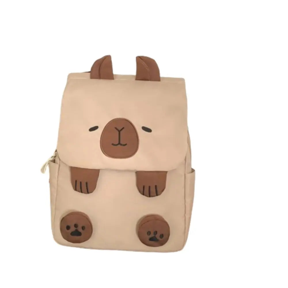 Large Capacity Capybara Plush Backpack School Bag Animal Capybara Shoulder Bag Stuffed Doll Storage Bag Cartoon Backpack School