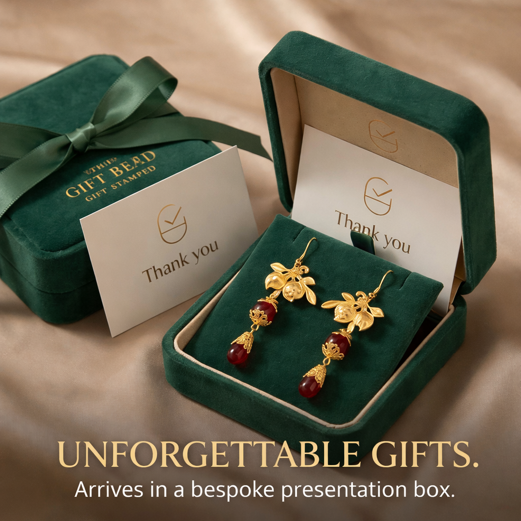 Gold Botanical Drop Earrings