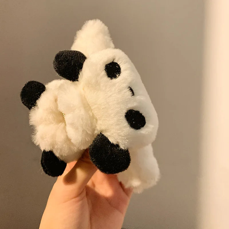 Cute Plush Panda Hair Clip for Women Fashion Cartoon Large Hairgrips Korean Hair Claw Clips Girls Hairpins Hair Accessories