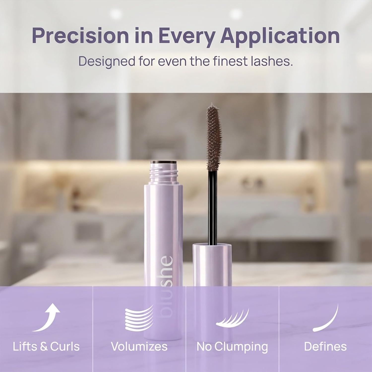 Blushe Lash Casting Mascara Korean, New Upgrade Blush Korean Mascara With Growth Serum, Volumizing & Lengthening Lash Makeup, Lash Enhancement & Regeneration, Smudge Proof & Waterproof