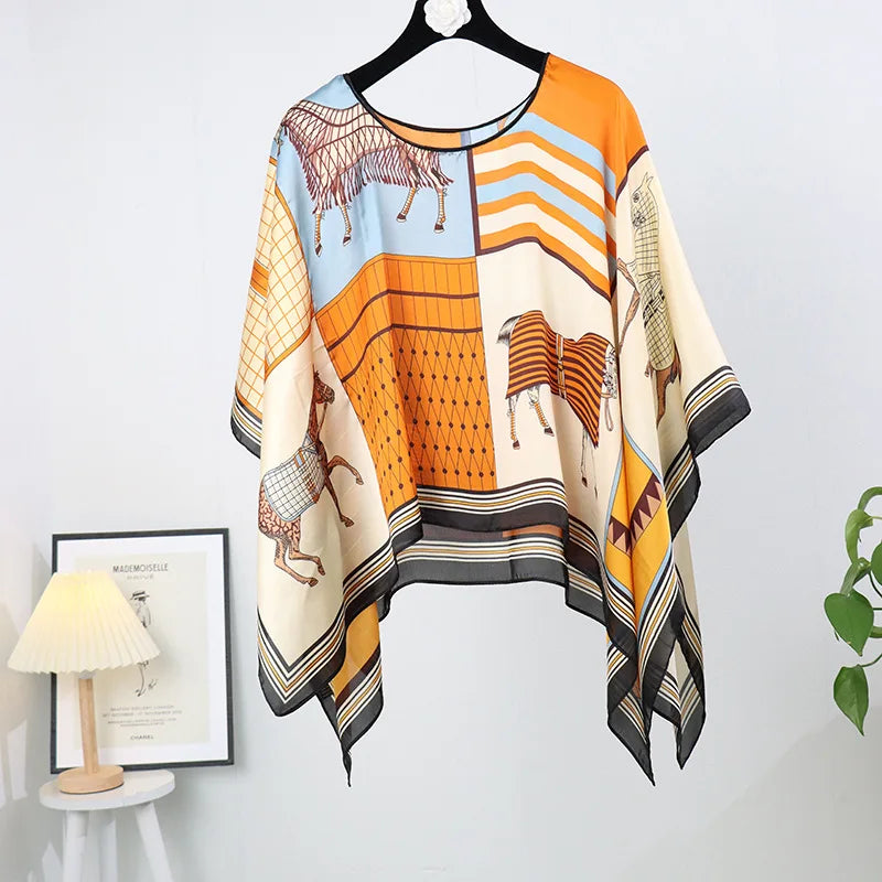 Poncho Pullover Shawl Sun Protection Scarf New Versatile Scarf Paired With Women's Loose Summer Sunscreen Leisure Clothing