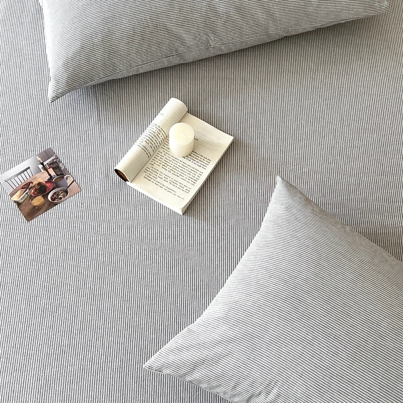 Bonenjoy 2pcs Pillowcase 100% Cotton Pillow Cover Stripe Style Pillowslip Skin-friendly Cushion Cover 48x74cm funda almohada