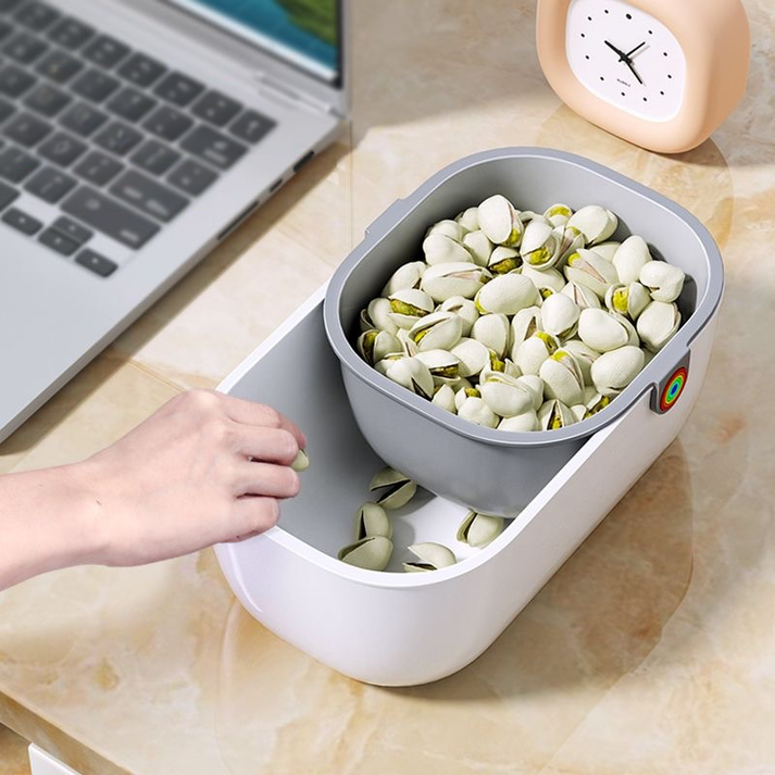 Snack Bowl with Waste Bin | 2-in-1 Double Bowl for Nuts & Snacks | SnackNest